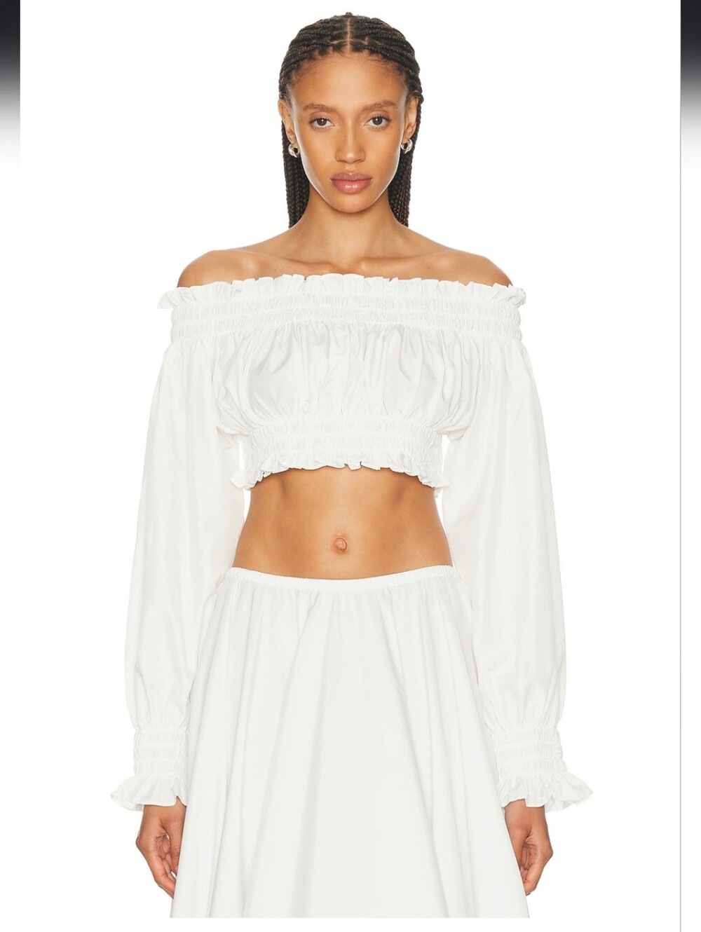 Long Sleeve Peasant Cropped Top